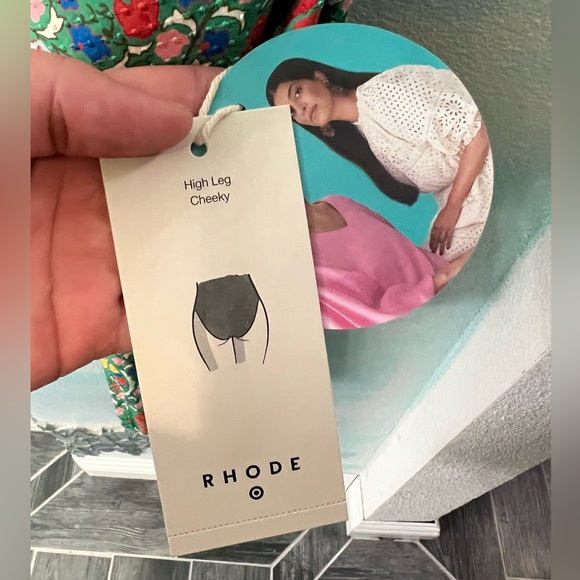 NWT Rhode Zinnia Floral Print Halter High Leg Cheeky One Piece Swimsuit - Picture 14 of 15